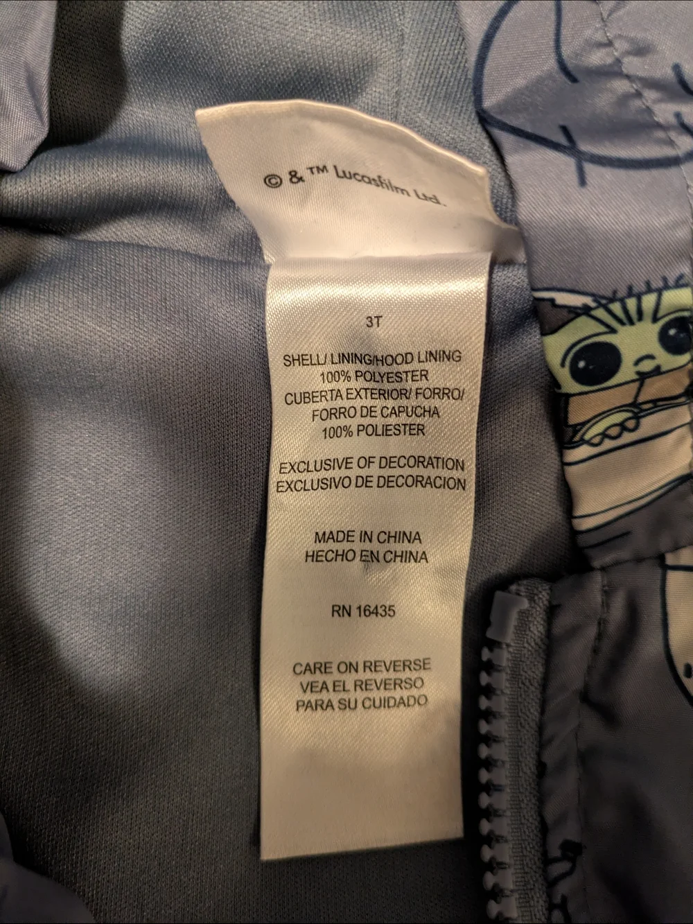 Star Wars The Child (Baby Yoda) Gray & Green Kids Hooded Jacket